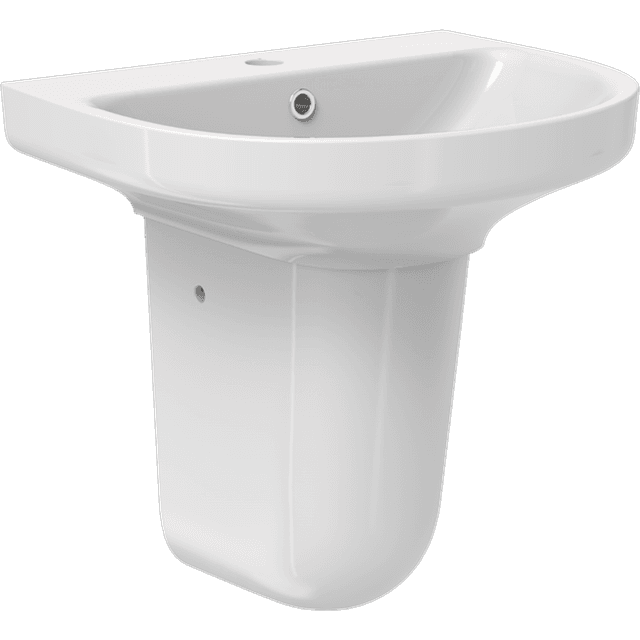 Wall-hung Basin With Semi-Pedestal
